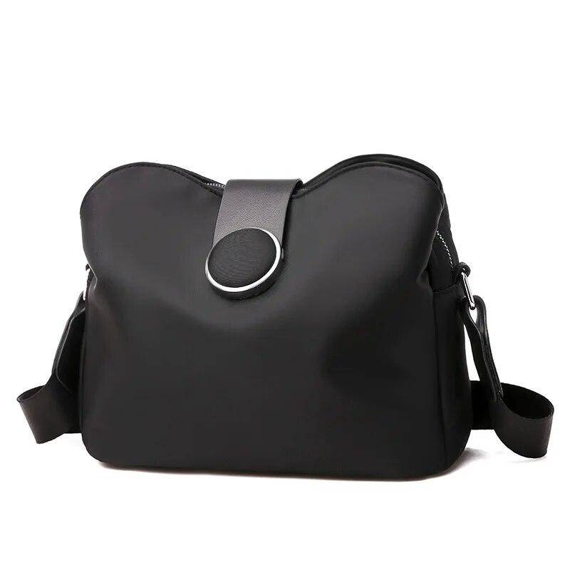 Casual Nylon Schulter Tasche Frauen Mode Wasserdichte Umhängetasche Reise Licht Kleine Umhängetasche Einkaufen Dame Handtasche Geldbörse 22x11x18cm schwarz von Joom DACH
