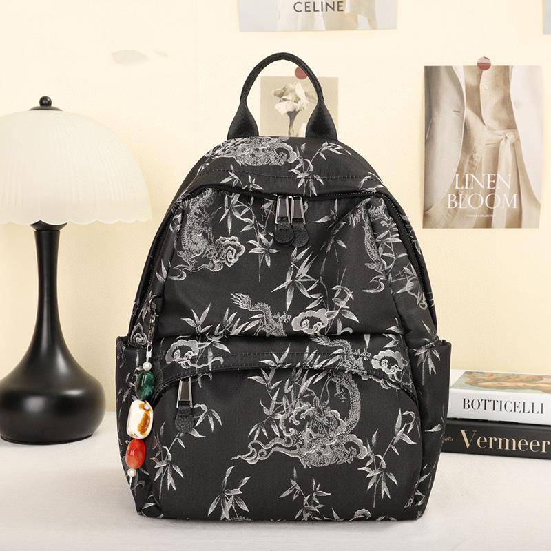 Casual Rucksack im chinesischen Stil für Damen, All-in-One, für Herren, Reise leicht, Schultasche, multifunktionaler Rucksack aus Oxford-Gewebe, Schulter-Mummy-Bag von Joom DACH