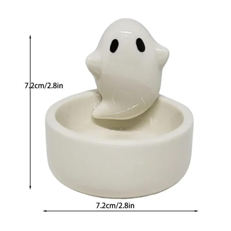 Ceative Niedliche Keramik Blumentopf Vase Halloween Geist Kerzenhalter Handwerk Ornamente Hause Dekoration Pflanze Zubehör von Joom DACH