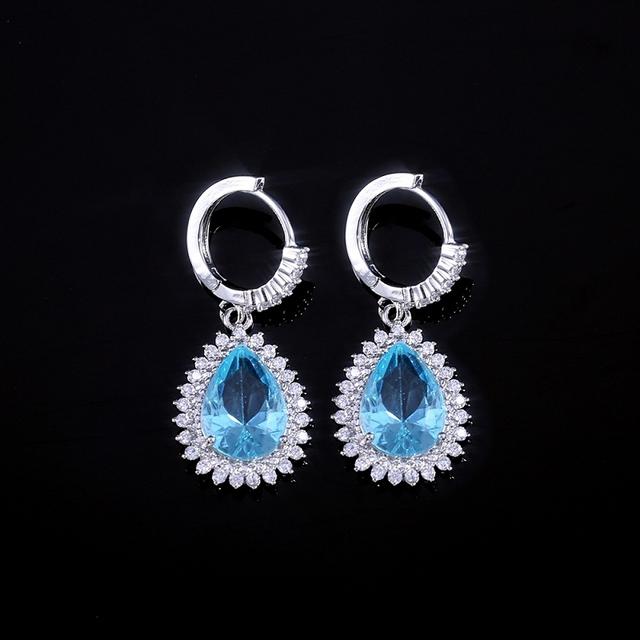 Cellacity Silber 925 Blaue Ovale Zirkon Edelstein Ohrringe Für Frauen Elegant Feiner Schmuck Damen Party Ohrhänger Großhandel Geschenk von Joom DACH