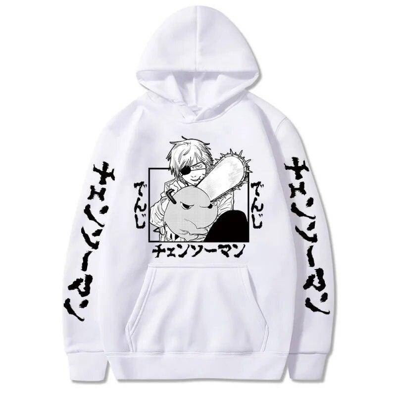Chainsaw Man Mit Kapuze Sweatshirts Anime Hoodie Fleece Streetwear Sweatshirt Druck Übergroße Kleidung Lose Pullover Frauen Männer L von Joom DACH