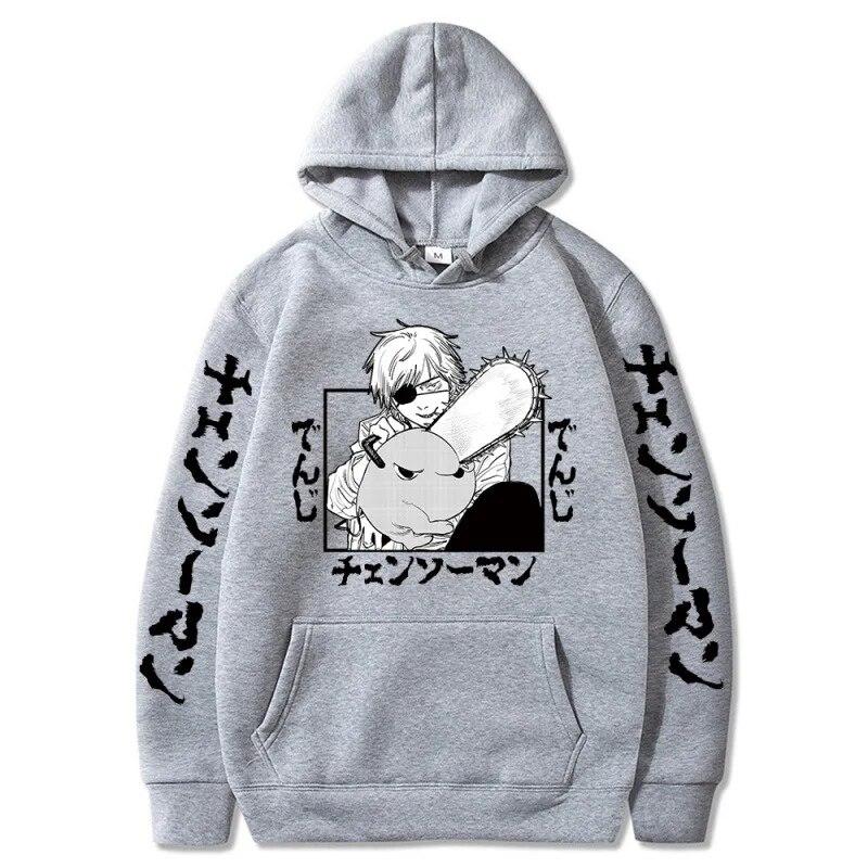 Chainsaw Man Mit Kapuze Sweatshirts Anime Hoodie Fleece Streetwear Sweatshirt Druck Übergroße Kleidung Lose Pullover Frauen Männer S von Joom DACH