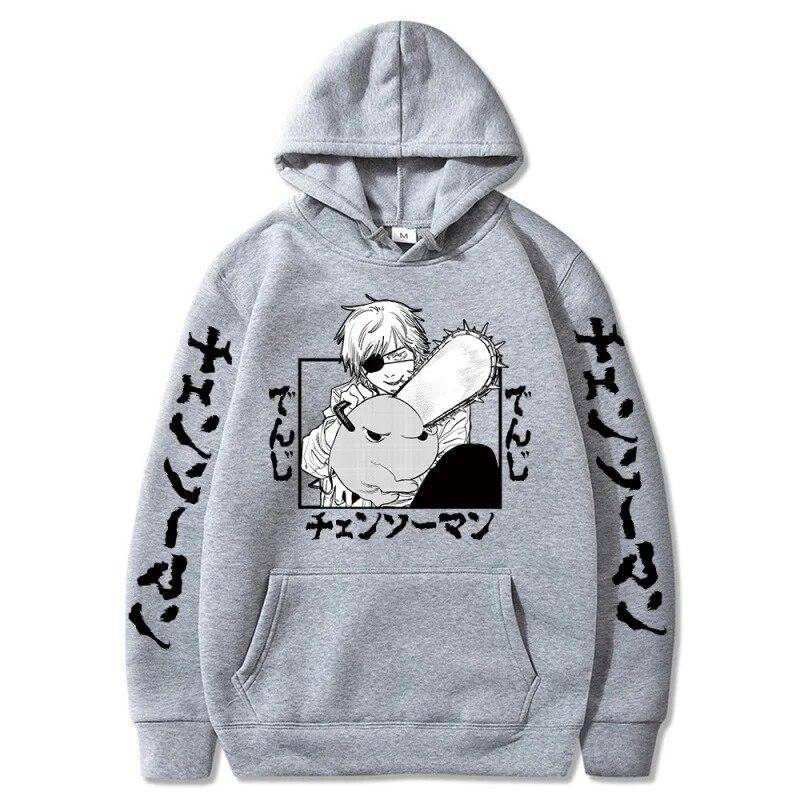 Chainsaw Man Mit Kapuze Sweatshirts Anime Hoodie Fleece Streetwear Sweatshirt Druck Übergroße Kleidung Lose Pullover Frauen Männer S von Joom DACH