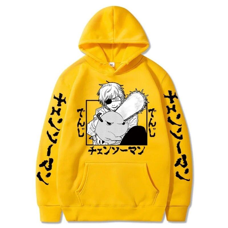 Chainsaw Man Mit Kapuze Sweatshirts Anime Hoodie Fleece Streetwear Sweatshirt Druck Übergroße Kleidung Lose Pullover Frauen Männer S von Joom DACH