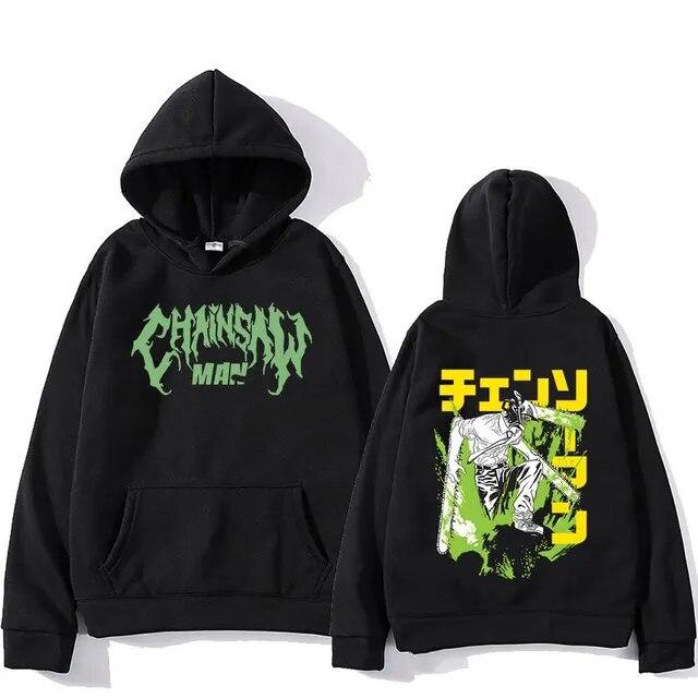 Chainsaw Man Mit Kapuze Sweatshirts Anime Hoodie Fleece Streetwear Sweatshirt Druck Übergroße Kleidung Lose Pullover Frauen Männer XL von Joom DACH