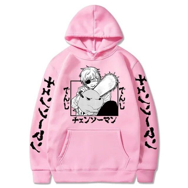 Chainsaw Man Mit Kapuze Sweatshirts Anime Hoodie Fleece Streetwear Sweatshirt Druck Übergroße Kleidung Lose Pullover Frauen Männer XL von Joom DACH