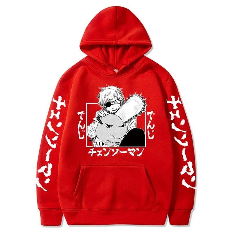 Chainsaw Man Mit Kapuze Sweatshirts Anime Hoodie Fleece Streetwear Sweatshirt Druck Übergroße Kleidung Lose Pullover Frauen Männer XXXL von Joom DACH