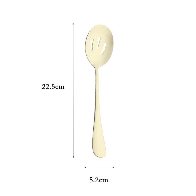 Champagner Gold Buffet Servierset Edelstahl Geschirr Besteck Salat Löffel Gabel Kuchen Schaufel Service Löffel Geschirr Besteck Set 1pc colander spoon champagner von Joom DACH