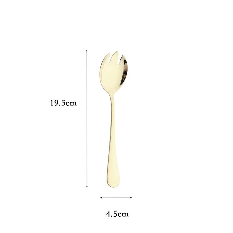 Champagner Gold Buffet Servierset Edelstahl Geschirr Besteck Salat Löffel Gabel Kuchen Schaufel Service Löffel Geschirr Besteck Set 1pc salad fork von Joom DACH