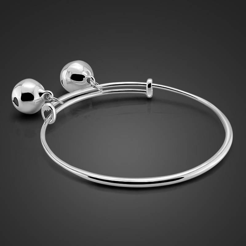 Charm 100% 925 Sterling Silber Armbänder Einstellbare Größe Einfache süße Glocke Armreif Für Mädchen Mode Frau Schmuck Geburtstag Geschenk von Joom DACH