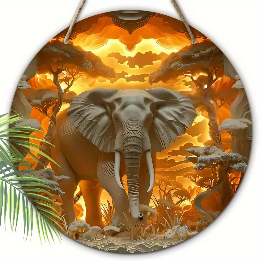 Charmanter Wandbehang aus Holz in Form eines Elefanten – perfekt als Dekoration für Tür, Wand, Zuhause, Zimmer, Bauernhaus, Straße, Geschäft, Garage, Bar, Garten und Kaffeehaus von Joom DACH