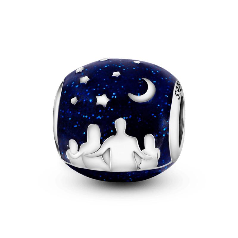 Charms für kleine Mädchen und Jungen, passend für originale Modearmbänder, 925er Silber, „Glückliche Familie“, Schwestern, Perle, Mon, Tochter, Anhänger, Schmuck, Geschenk SEC055 von Joom DACH