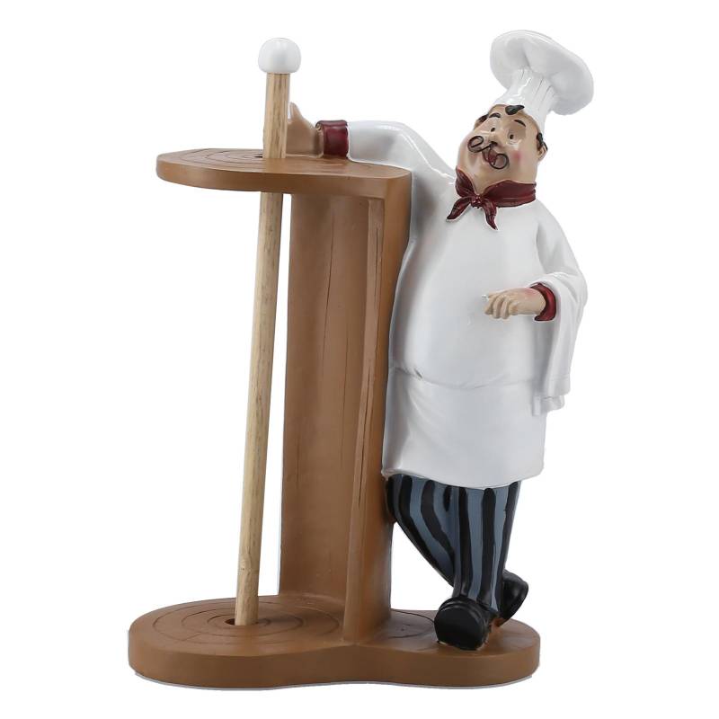 Chef Figurine Home Furnishing Desktop Restaurant Hotel Bar Chef Rolle Papier Halter Harz Dekoration von Joom DACH