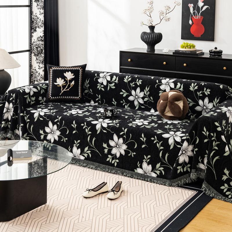 Chenille Jacquard Sofa Handtuch Retro Rutschfestes Sofa Handtuch Anti-Katzenkratzer Inklusive Abdecktuch Handtuch Amerikanischer Stil Couchdecke 180x300cm 1pcs von Joom DACH