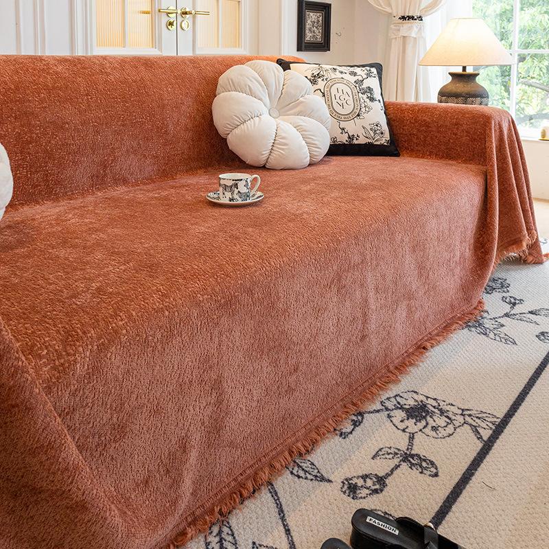 Chenille Rutschfeste Sofamatte Einfarbig Universal Couchbezug für Wohnzimmer L-Form Haustiere Kinder Sofa Überwurf Zuhause 180x130cm von Joom DACH