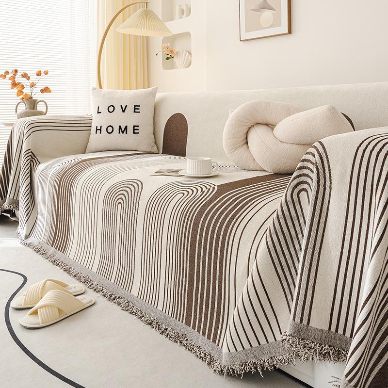 Chenille Sofa Handtuch, Universell für alle Jahreszeiten, Hochwertige rutschfeste Sofa Decke, Vollständige Abdeckung, Kratzschutz Sofaüberwurf Tuch 180*130cm von Joom DACH
