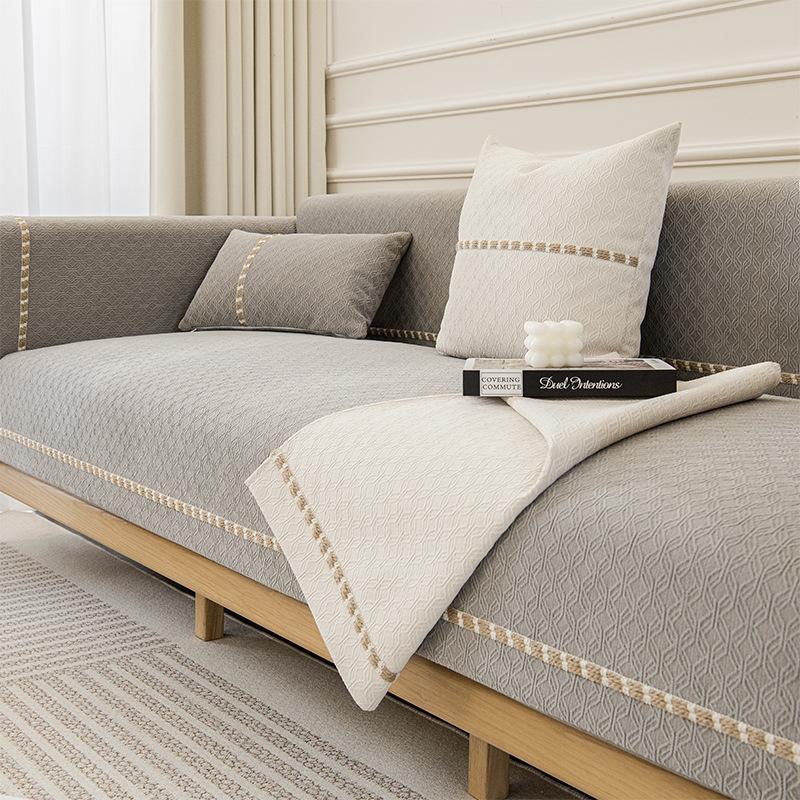 Chenille-Sofakissen für Wohnzimmer, nordisches Sofa-Handtuch, Matte, rutschfeste Couch-Abdeckung, L-Ecksofa, Handtuch, Sitzpolster, Schnur, Gurtband 70x70cm 1pcs von Joom DACH