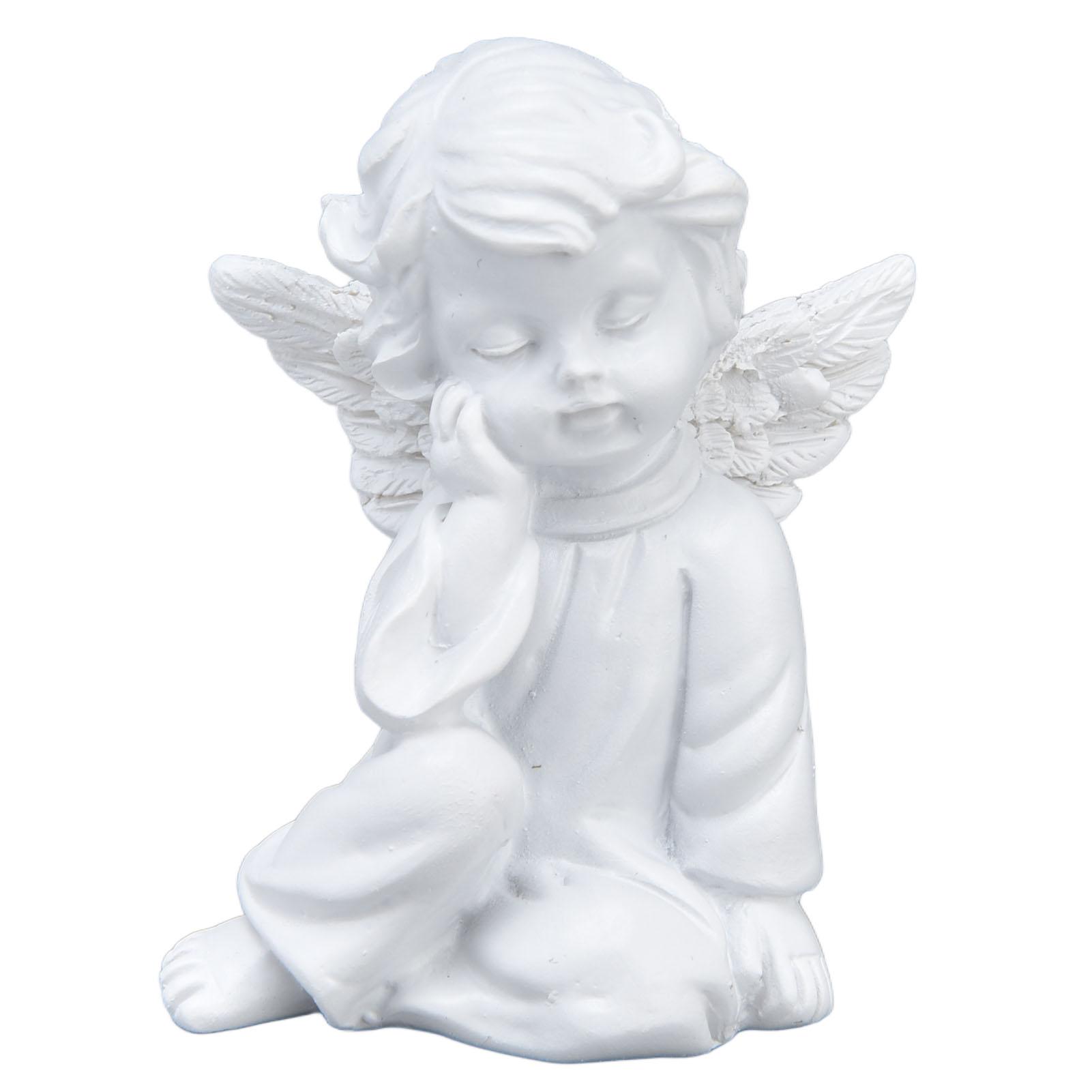 Cherub Statue Kunstharzmaterial Lieblicher Stil Weiß Babyfiguren für Party von Joom DACH