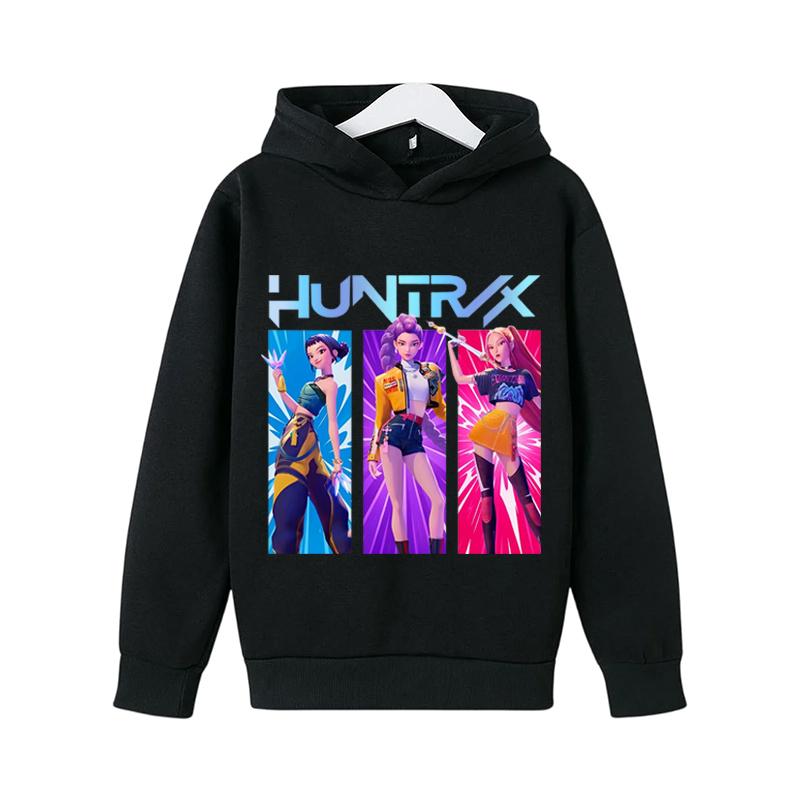 Kinderbekleidung KPop Devil Hunter Modisch Niedlich Sweatshirt Mädchen Neuer Film Sportlicher Hoodie K-Pop Devil Hunter Lässiges Oberteil 130cm schwarz von Joom DACH