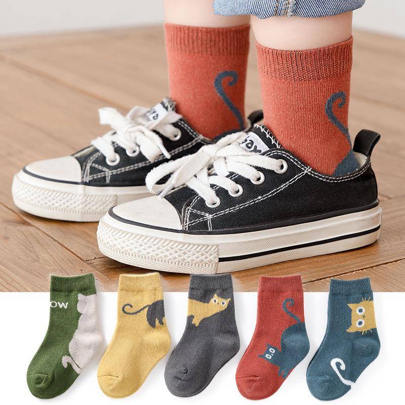 Kinder Wadenlange Socken - 5 Paar für Jungen und Mädchen, Herbst- und Winterkollektion 9-12 years, shoe size 32-36 von Joom DACH
