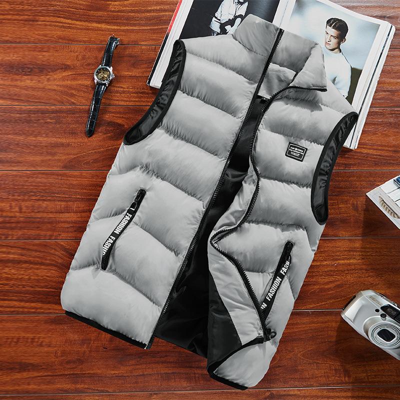 ChiliDay Mode Herren Jacke Ärmellose Weste Thermo Weiche Westen Freizeitmäntel Männliche Baumwolle Herrenweste Männer Verdickte Weste XXXL grau von Joom DACH