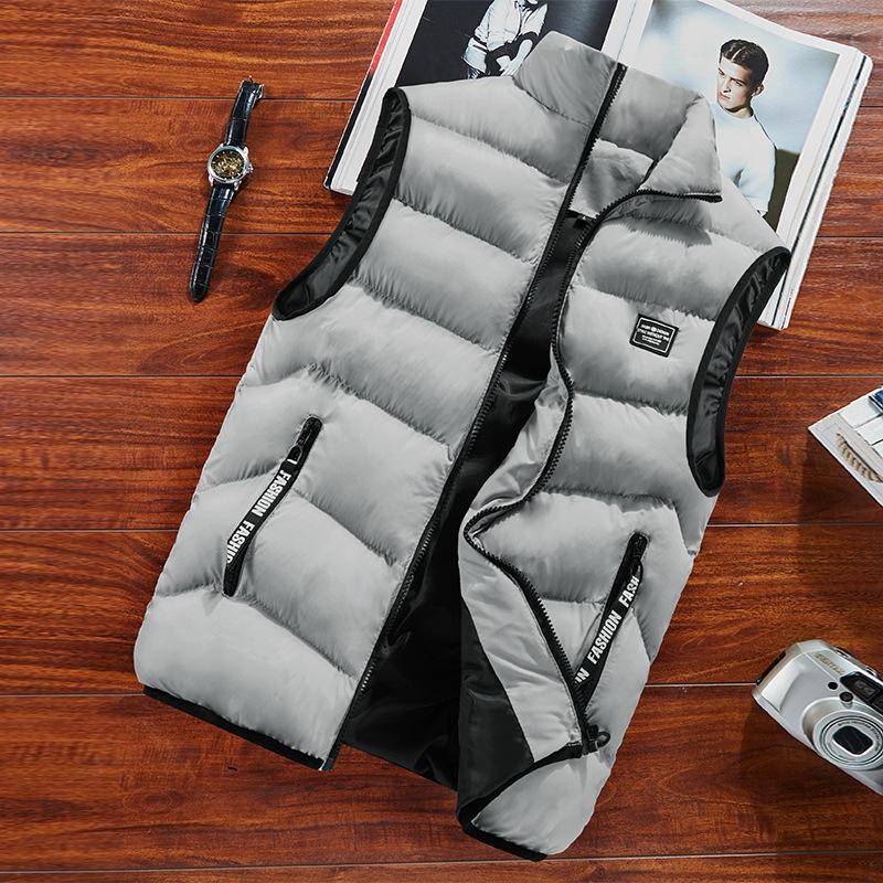 ChiliDay Mode Herren Jacke Ärmellose Weste Thermo Weiche Westen Freizeitmäntel Männliche Baumwolle Herrenweste Männer Verdickte Weste XXXL grau von Joom DACH