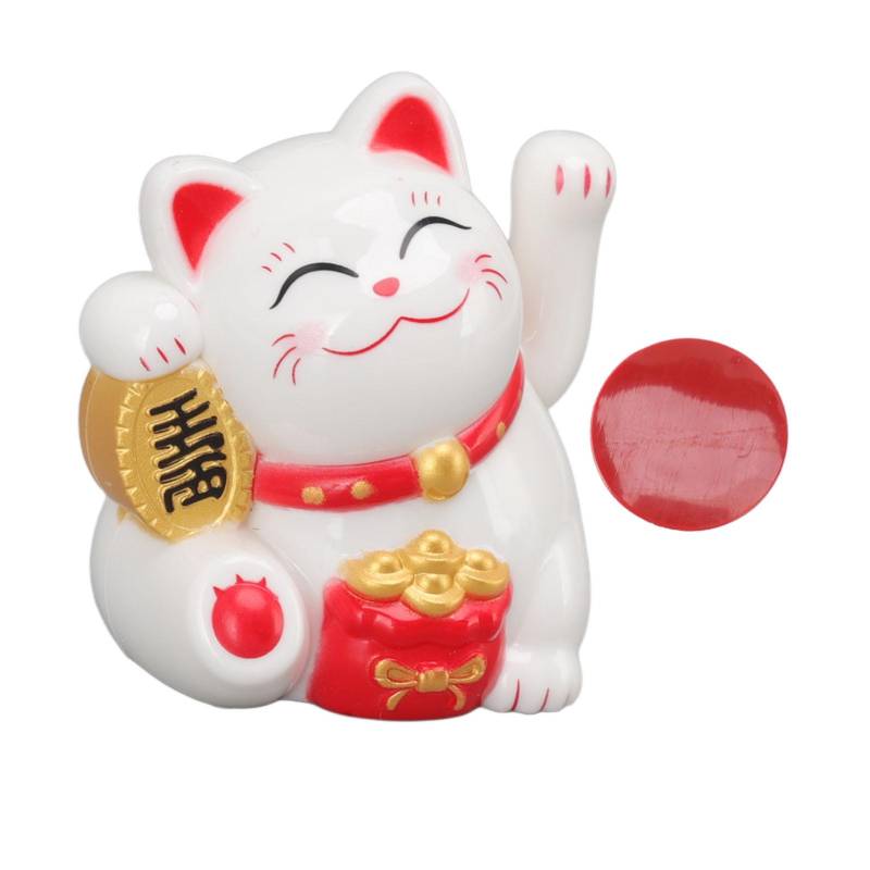 Chinese Lucky Cat Fortune Cat Decoration Waving Arm Solar Light Induction Statue Figurine For Home von Joom DACH