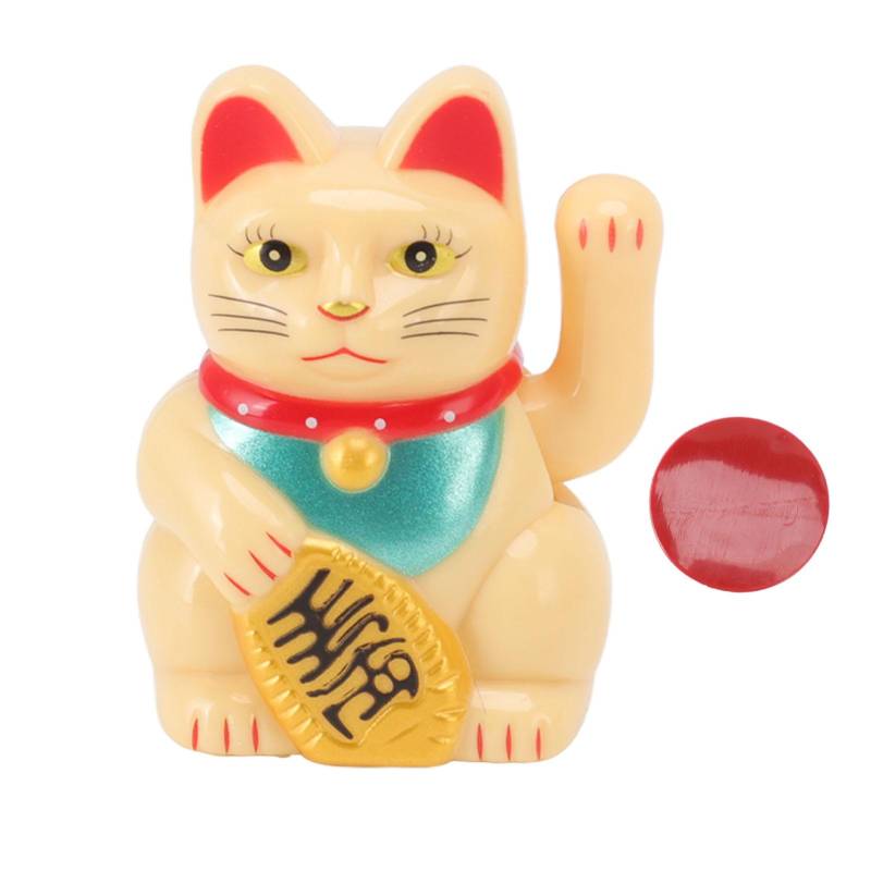 Chinese Lucky Cat Fortune Cat Decoration Waving Arm Solar Light Induction Statue Figurine For Home von Joom DACH