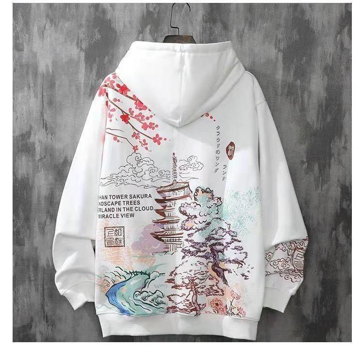 Chinesisch inspirierter Kapuzenpullover: Trendiger Oversized-Schnitt für Paare, Männer & Frauen - Perfekt für den Campus-Stil im Frühling und Herbst 4XL von Joom DACH
