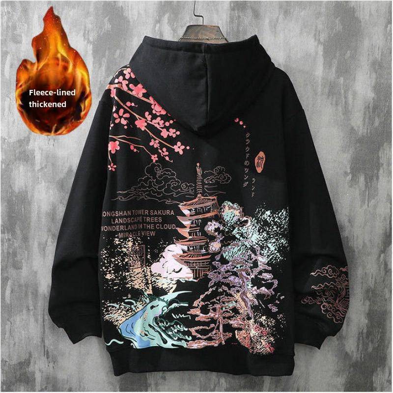 Chinesisch inspirierter Kapuzenpullover: Trendiger Oversized-Schnitt für Paare, Männer & Frauen - Perfekt für den Campus-Stil im Frühling und Herbst 4XL von Joom DACH