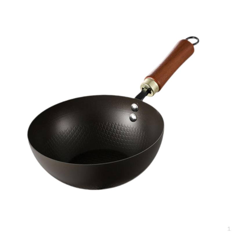 Chinesischer Wok mit Holzgriff für Gaskochen und Campinggebrauch 24CM von Joom DACH