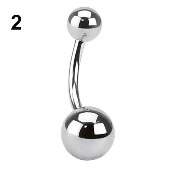 Chirurgischer Edelstahl-Kugelhantel-Bauchnabelring-Knopf-Körperpiercing silber von Joom DACH