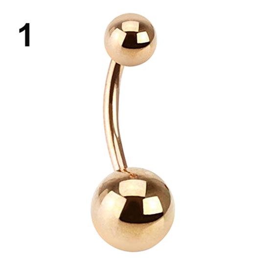 Chirurgischer Edelstahl-Kugelhantel-Bauchnabelring-Knopf-Körperpiercing goldgelb von Joom DACH