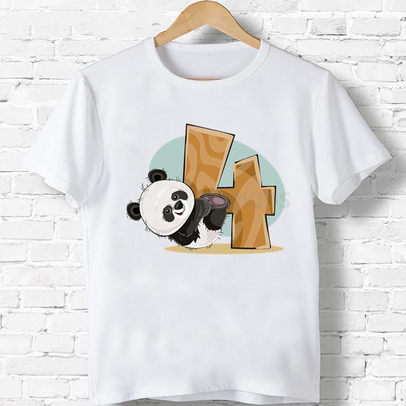 Chlidren T-Shirt Jungen/Mädchen Alles Gute zum Geburtstag Panda Nummer 1-9 Bogendruck T-Shirt Baby Cartoon Lustiges T-Shirt Kinder Geschenk Kleidung 4T(110) von Joom DACH