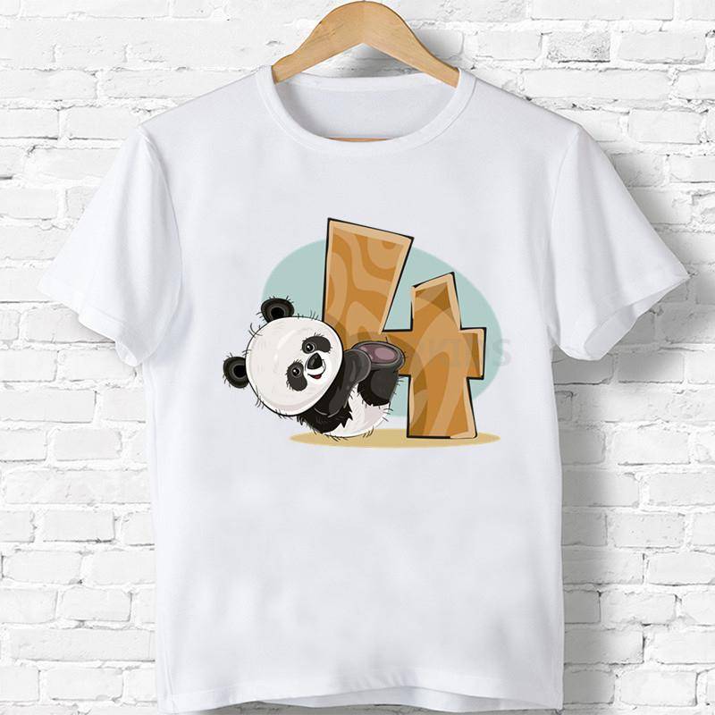 Chlidren T-Shirt Jungen/Mädchen Alles Gute zum Geburtstag Panda Nummer 1-9 Bogendruck T-Shirt Baby Cartoon Lustiges T-Shirt Kinder Geschenk Kleidung 4T(110) von Joom DACH