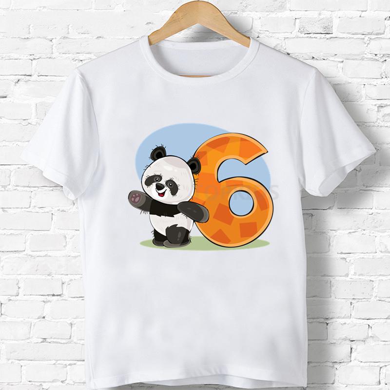 Chlidren T-Shirt Jungen/Mädchen Alles Gute zum Geburtstag Panda Nummer 1-9 Bogendruck T-Shirt Baby Cartoon Lustiges T-Shirt Kinder Geschenk Kleidung 6T(130) von Joom DACH