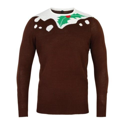 Christmas Shop Unisex Pudding Design Weihnachtspullover S braun/weiß von Joom DACH