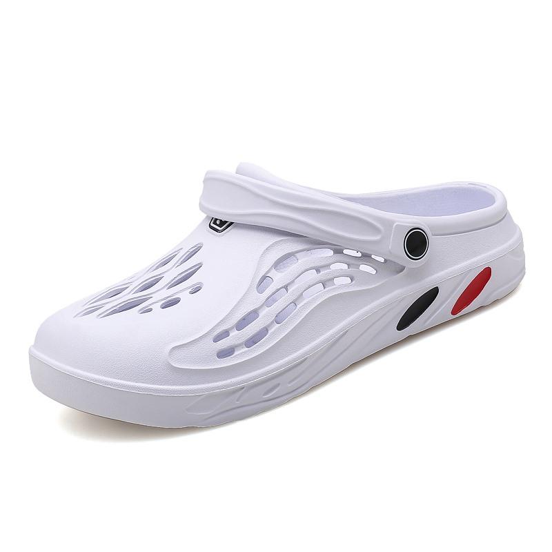 Clogs Hausschuhe Herren und Damen Sommer Strand Sandalen Garten Freizeitschuhe 47 weiß von Joom DACH