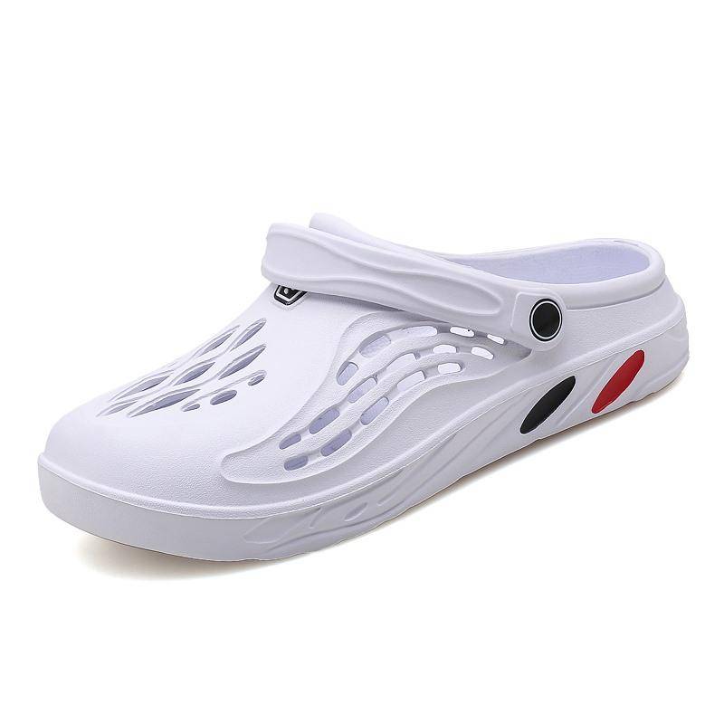 Clogs Hausschuhe Herren und Damen Sommer Strand Sandalen Garten Freizeitschuhe 47 weiß von Joom DACH