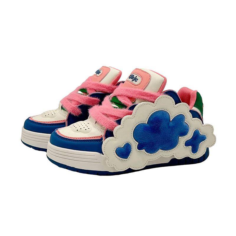 Cloud Bread Schuhe Street Fashion Design Sense runder Kopf dicker Boden Sneaker Damen Frühling Neu 40 blau von Joom DACH