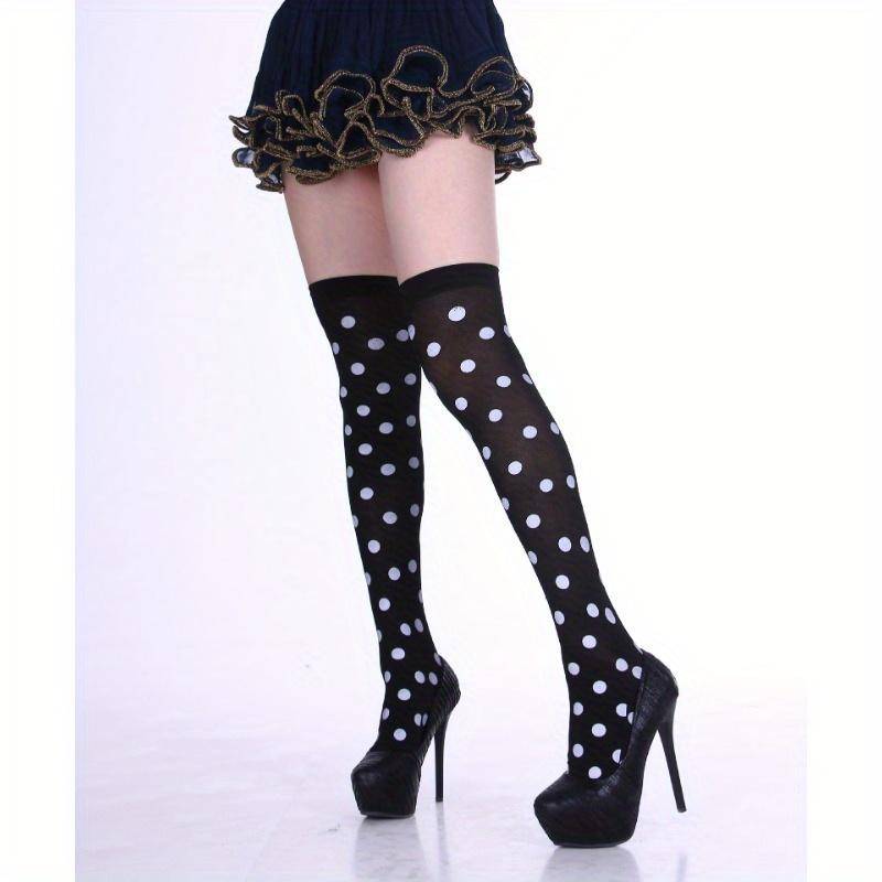 Clown Asymmetrische Gestreifte Gedruckte Overknee Lange Socken Halloween Oberschenkel Hohe Strümpfe Cosplay Kostüm Strumpfhosen für Frauen von Joom DACH