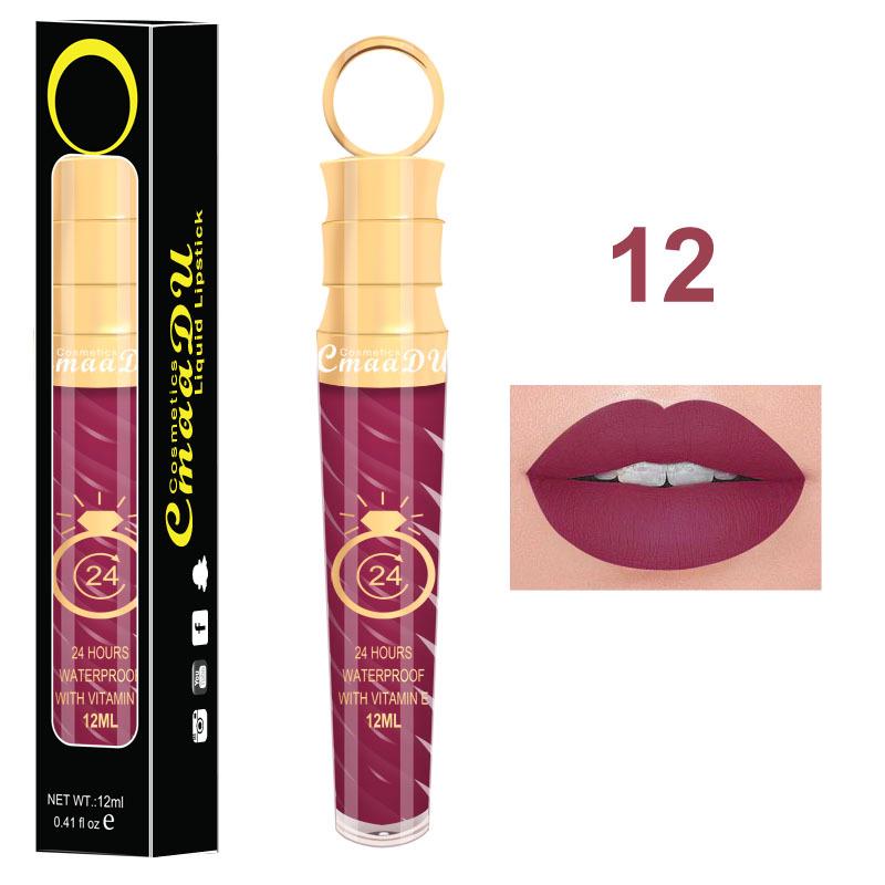 CmaaDU 20 Farben Threaded Lip Gloss Matt Metallic Perlglanz-Lipgloss-Lippenstift 12 von Joom DACH