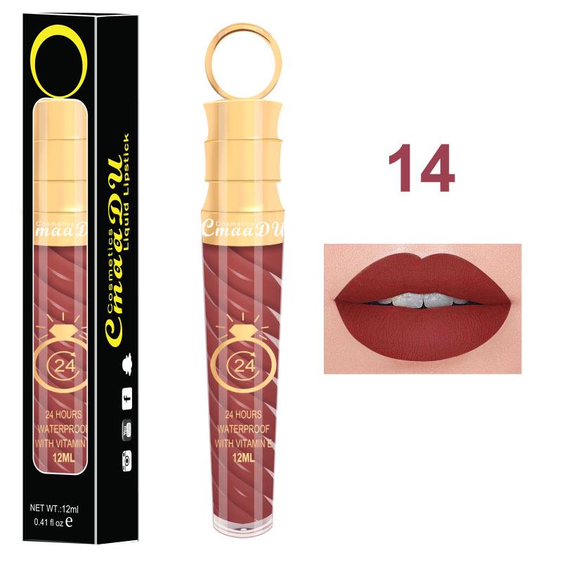 CmaaDU 20 Farben Threaded Lip Gloss Matt Metallic Perlglanz-Lipgloss-Lippenstift 14 von Joom DACH