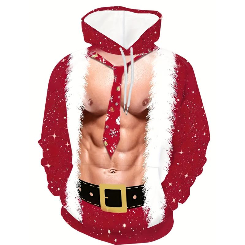 College 3D Weihnachts-Hoodies für Herren, Weihnachtsmann-Sweatshirt, Nähe, Wstring, lange Ärmel, Streetwear, Neuheit, Rückgang, 2024 3XL von Joom DACH