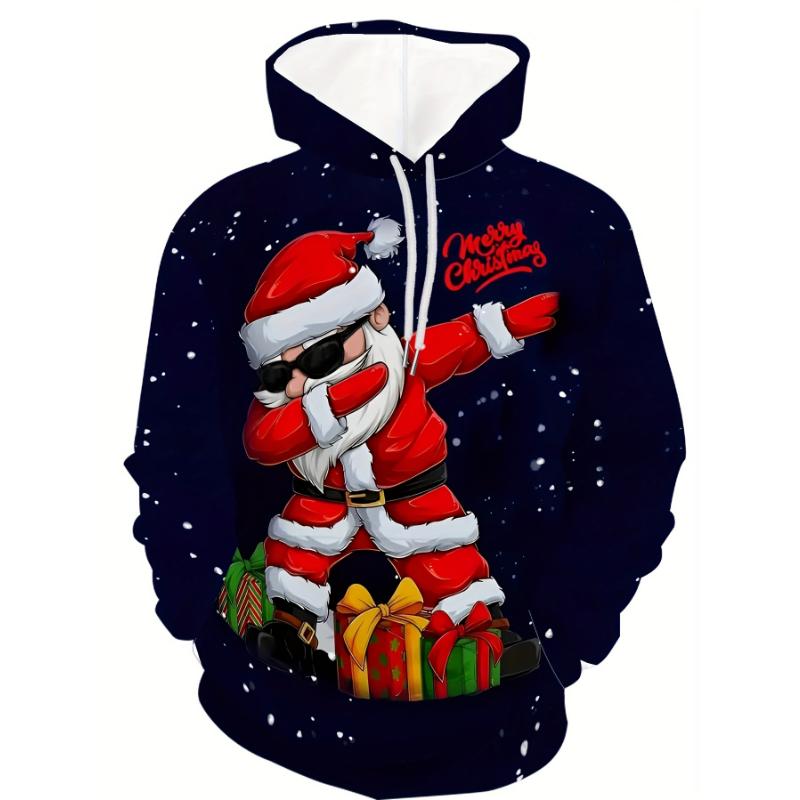 College 3D Weihnachts-Hoodies für Herren, Weihnachtsmann-Sweatshirt, Nähe, Wstring, lange Ärmel, Streetwear, Neuheit, Rückgang, 2024 XL von Joom DACH