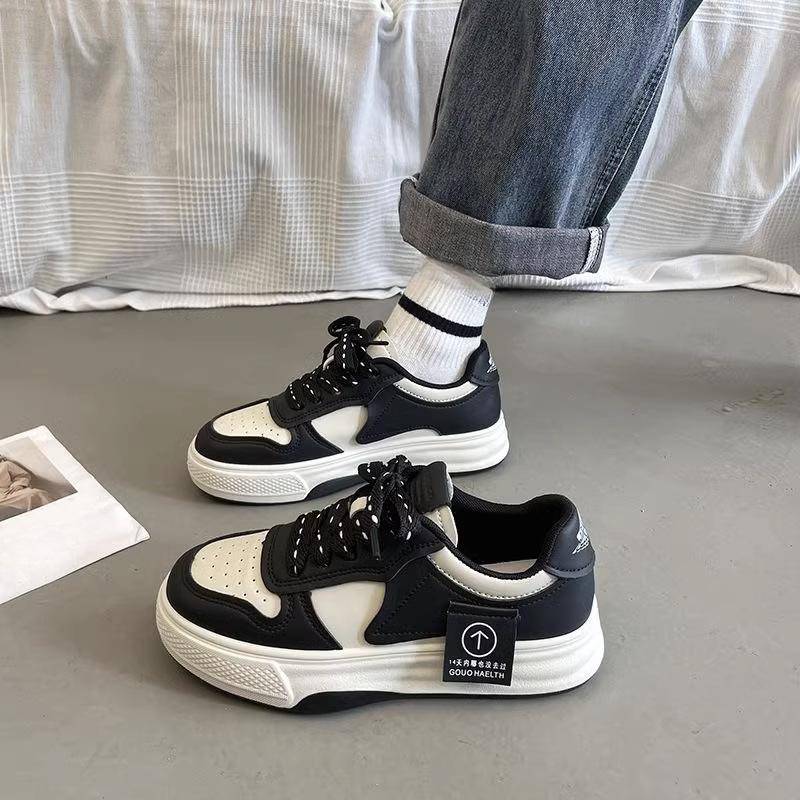 College-Stil Lässige Board-Schuhe Damen Frühling und Herbst Neue Plateau-Sneakers Mokka-Braun und Weiße Schuhe Damenschuhe 40 schwarz von Joom DACH