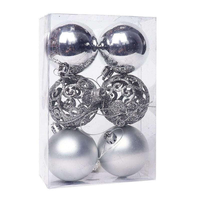 Colorful Electroplated Hollow Christmas Ball Ornaments, 6cm-8cm, for Tree Decoration 8 cm (Hollow) von Joom DACH