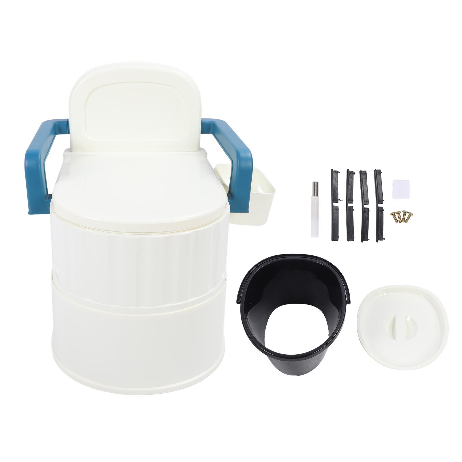 Commode Chair Wide Armrests Soft PU Seat Backrest Non Slip Commode Toilet Chair with Hollow Bucket f von Joom DACH