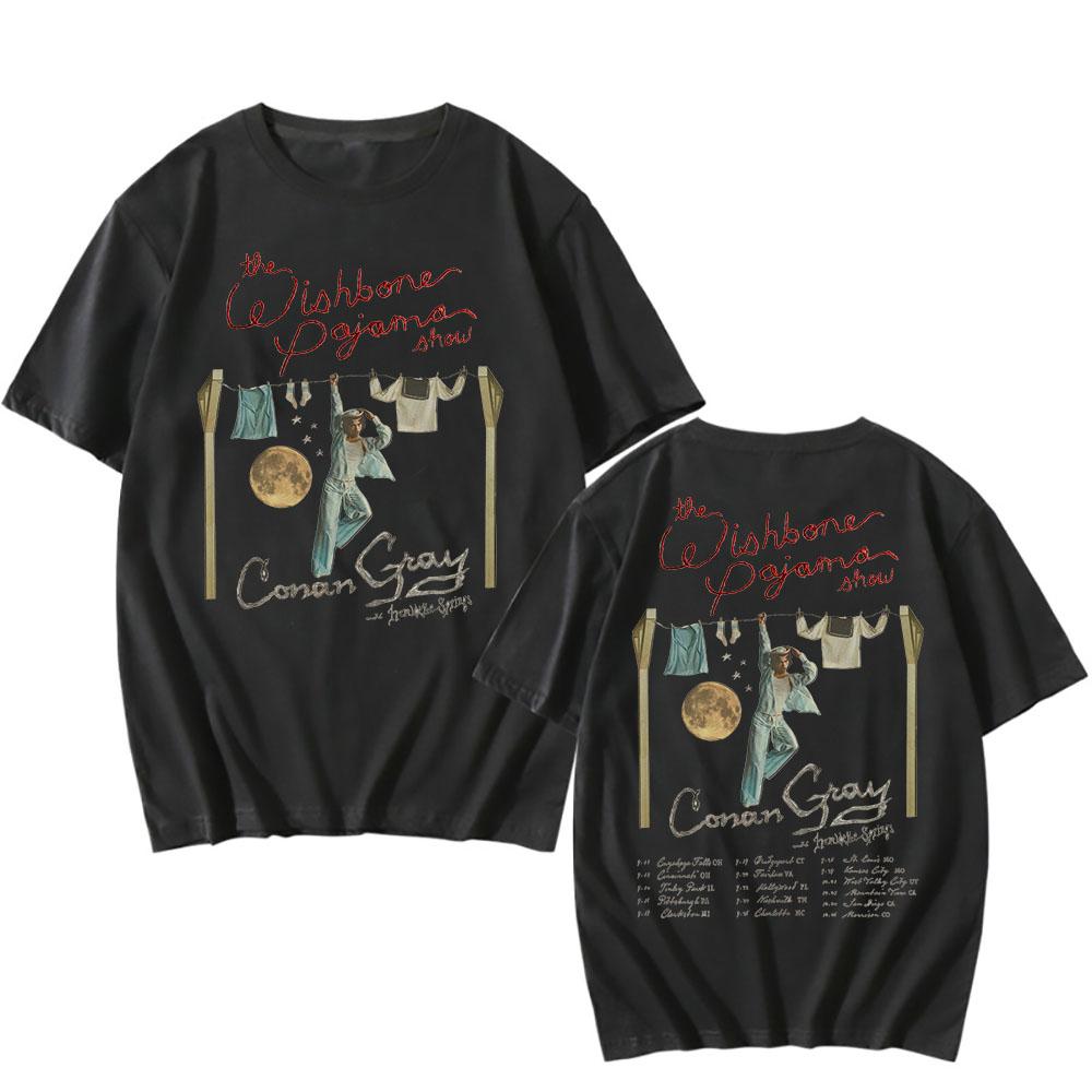 Conan Gray The Wishbone Pyjama Show Tour T-Shirt 2025 NEU Albumdruck T-Shirts Baumwolle Sommer Herren Damen T-Shirt Streetwear M schwarz von Joom DACH