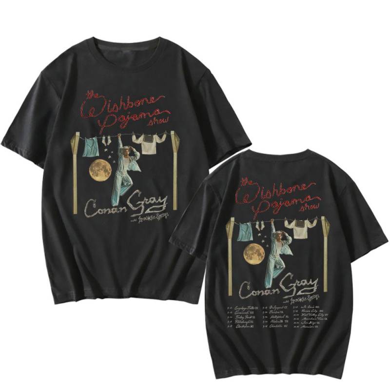 Conan Gray The Wishbone Pyjama Show Tour T-Shirt 2025 NEU Albumdruck T-Shirts Baumwolle Sommer Herren Damen T-Shirt Streetwear M schwarz von Joom DACH